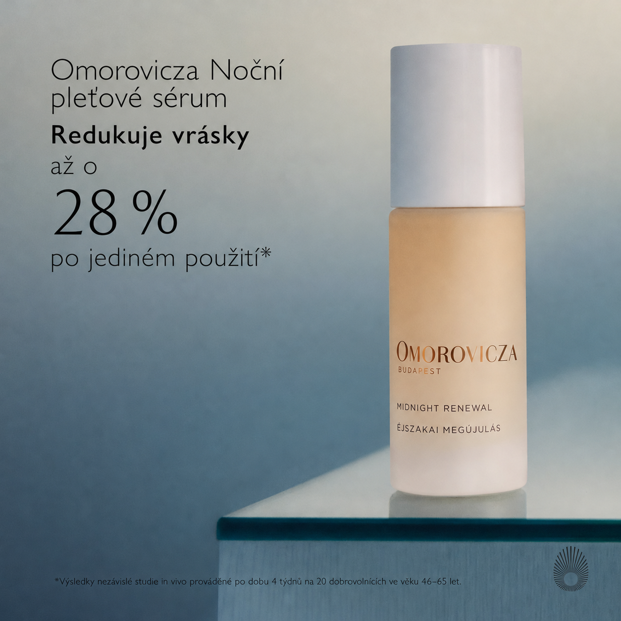 Omorovicza Noční pleťové sérum s retinalem a výsledkem redukce vrásek