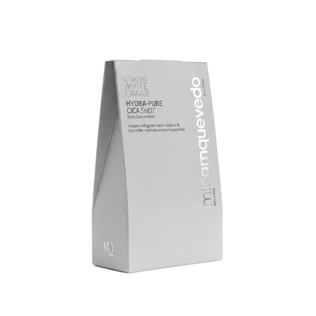 Krabička Miriam Quevedo Glacial White Caviar Hydra-Pure CicaShot Scalp Concentrate